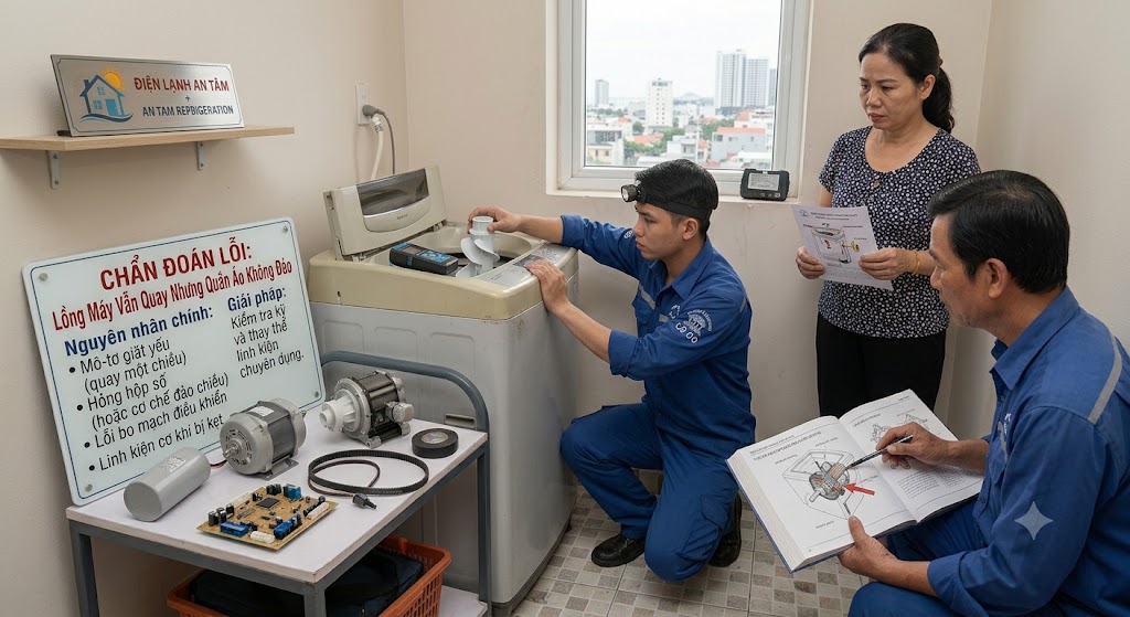 Lồng Máy Vẫn Quay Nhưng Quần Áo Không Đảo
