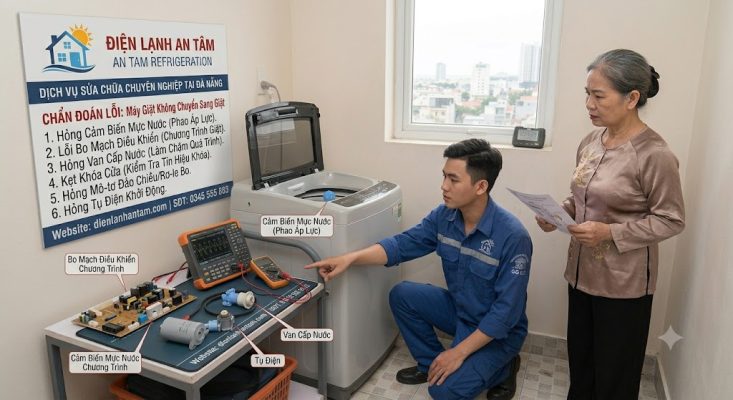 Máy giặt không chuyển sang giặt