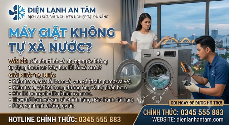 Máy giặt không tự xả nước