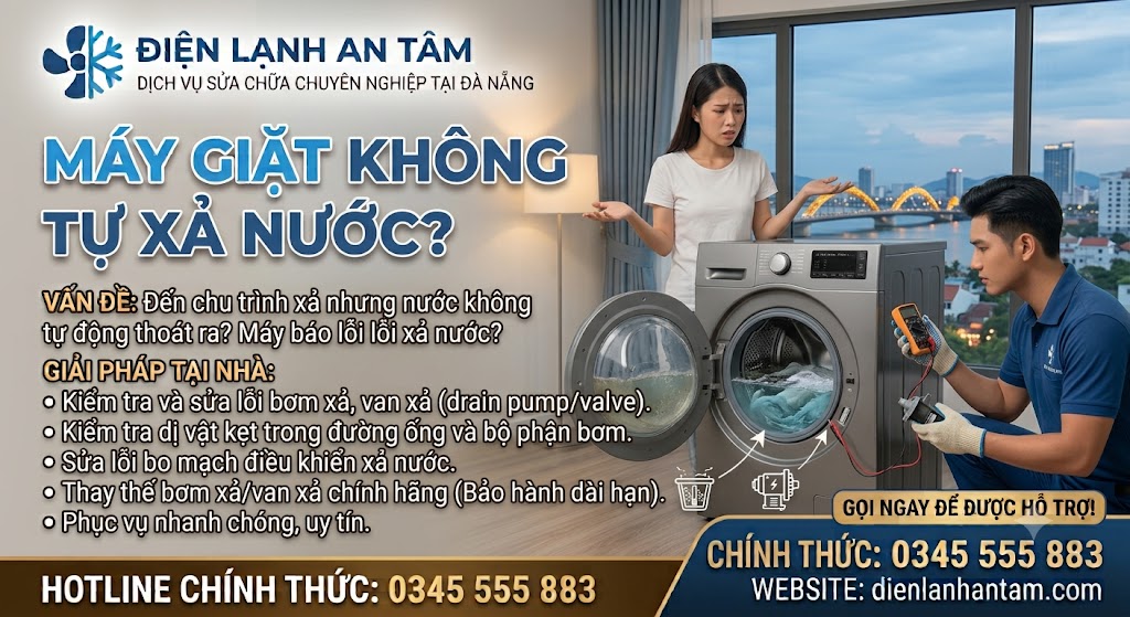 Máy giặt không tự xả nước