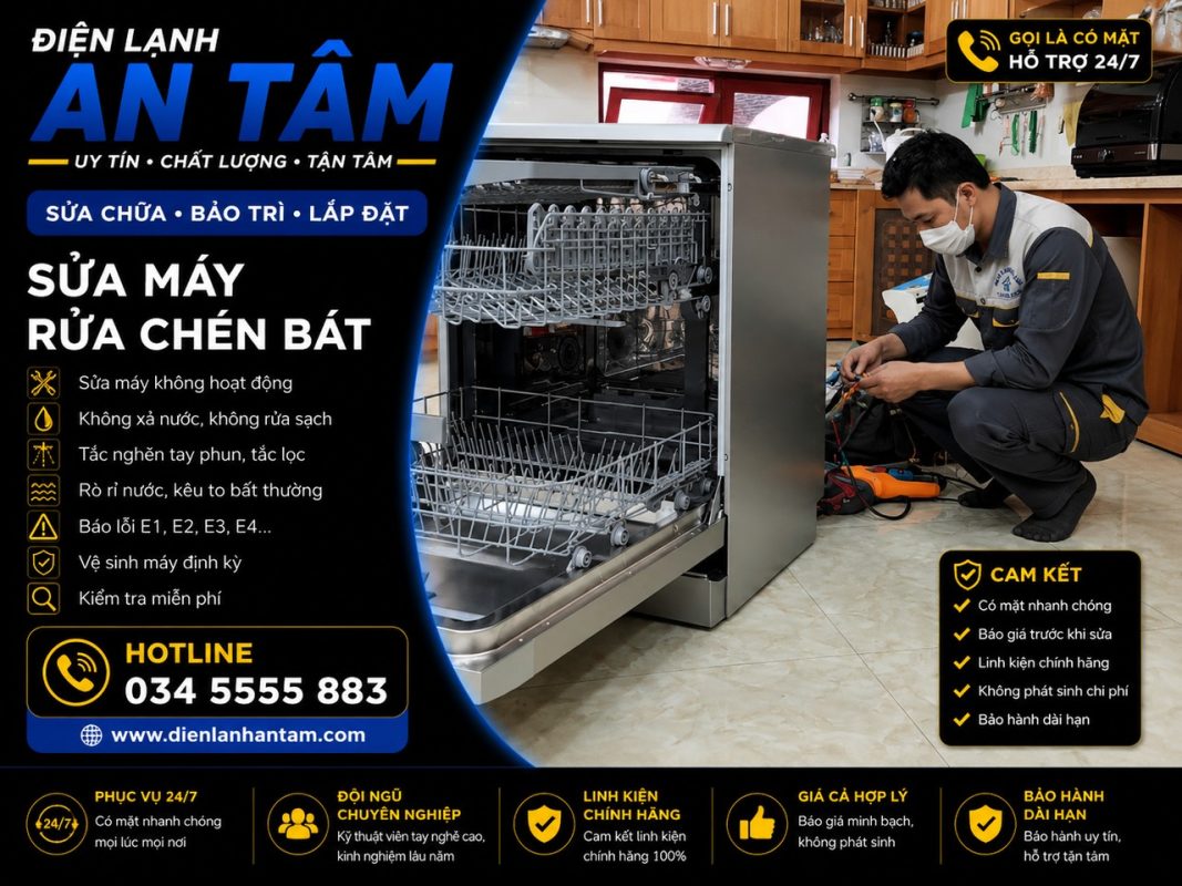sửa máy rửa chén Bình Dương