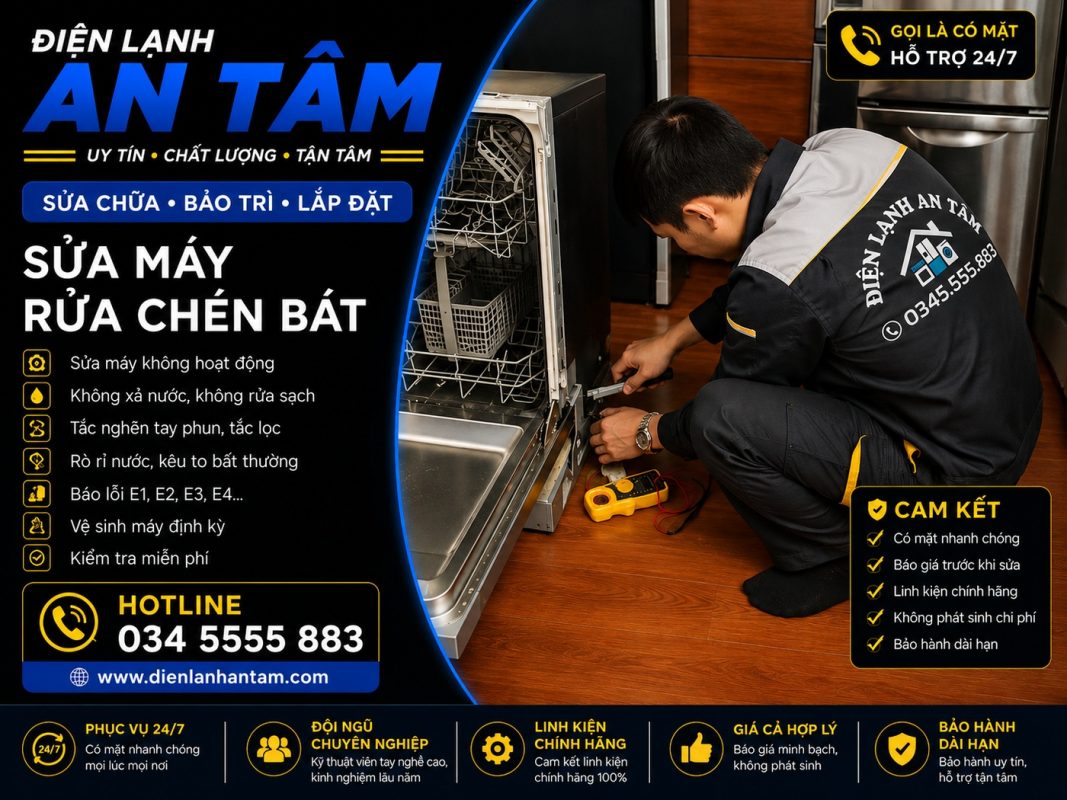 sửa máy rửa chén tại Bà Rịa Vũng Tàu