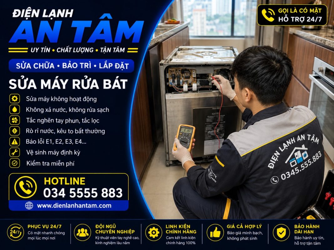 sửa máy rửa chén khu vực tphcm