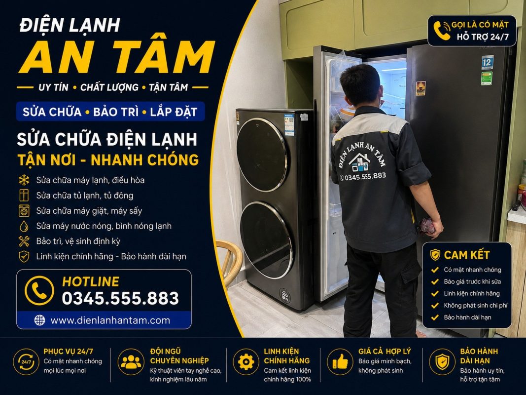 sửa tủ lạnh khu vực Bà Rịa Vũng Tàu
