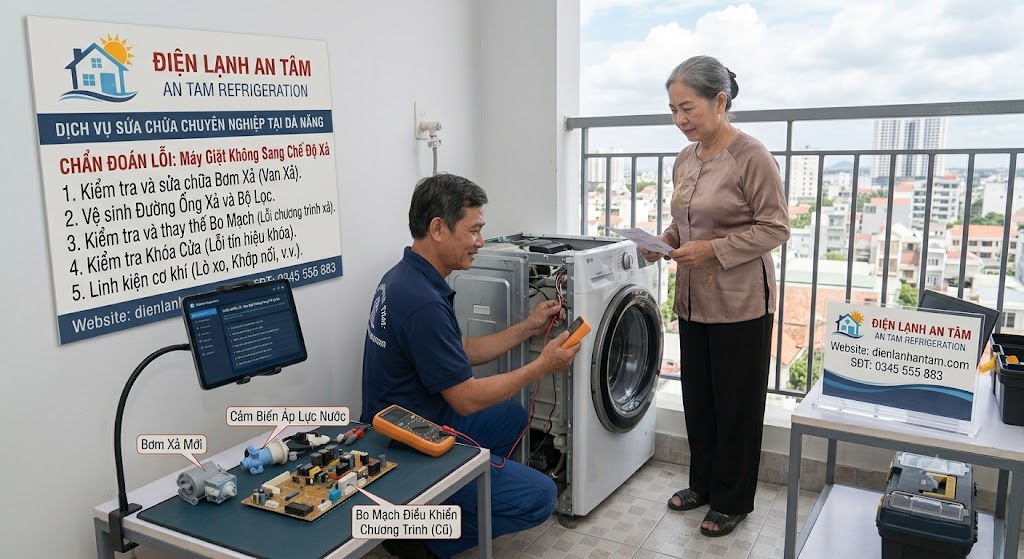 Máy Giặt Không Sang Chế Độ Xả