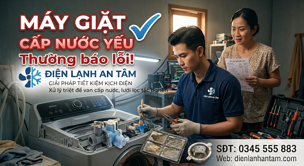 Máy giặt cấp nước yếu