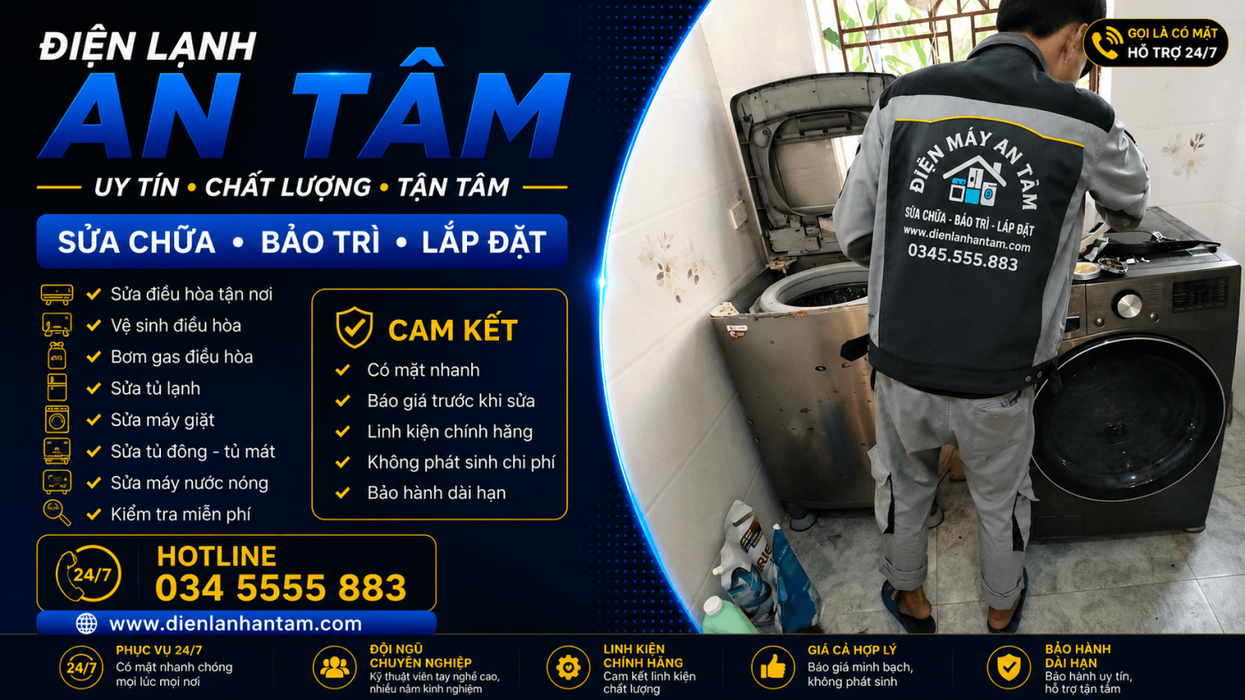 Sửa máy giặt tại Hoài Đức uy tín, kiểm tra lỗi và báo giá rõ ràng