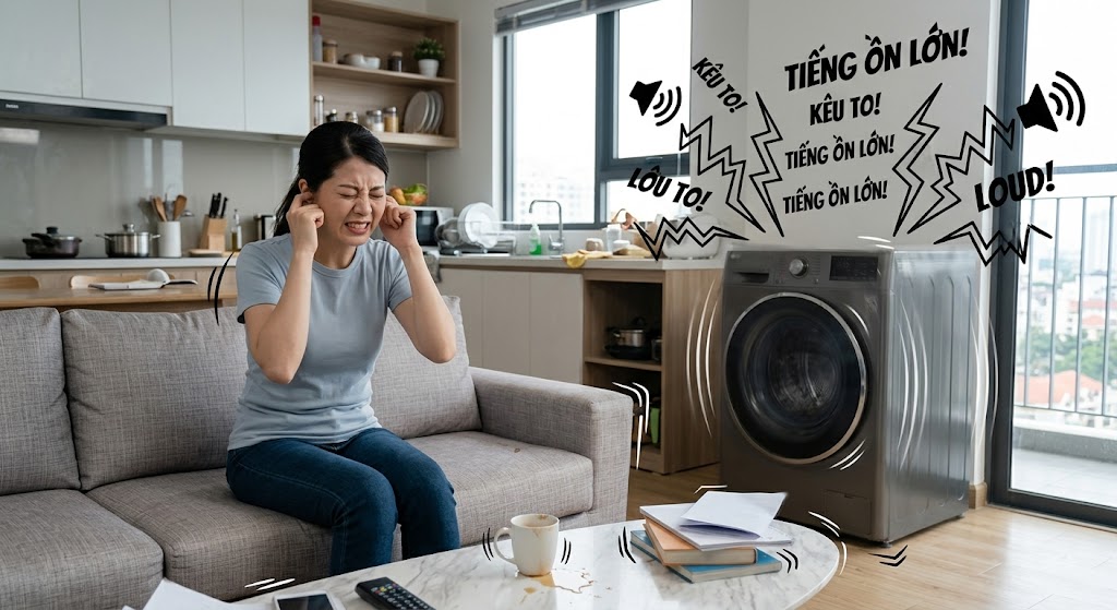 Nguyên nhân máy giặt phát tiếng kêu lớn bất thường