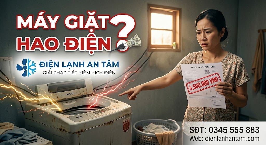Máy giặt hao điện bất thường