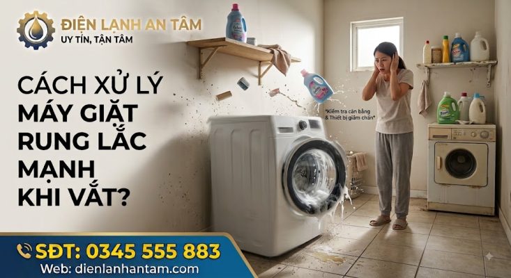 Máy giặt rung lắc mạnh khi vắt nguyên nhân và cách khắc phục