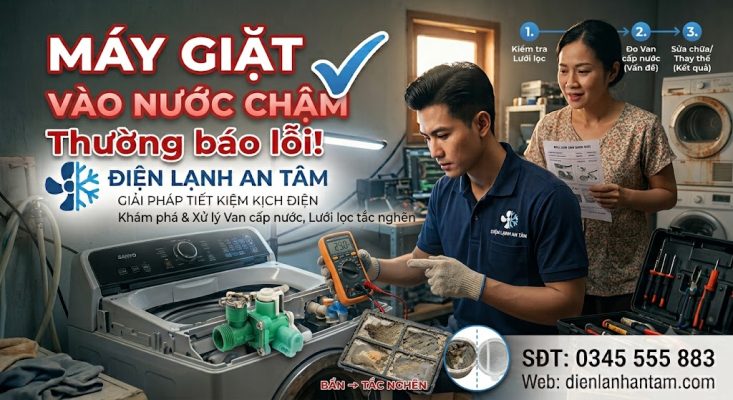 Máy giặt vào nước chậm