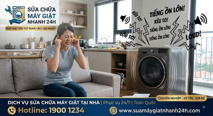 Máy giặt phát tiếng kêu lớn nguyên nhân và cách xử lý
