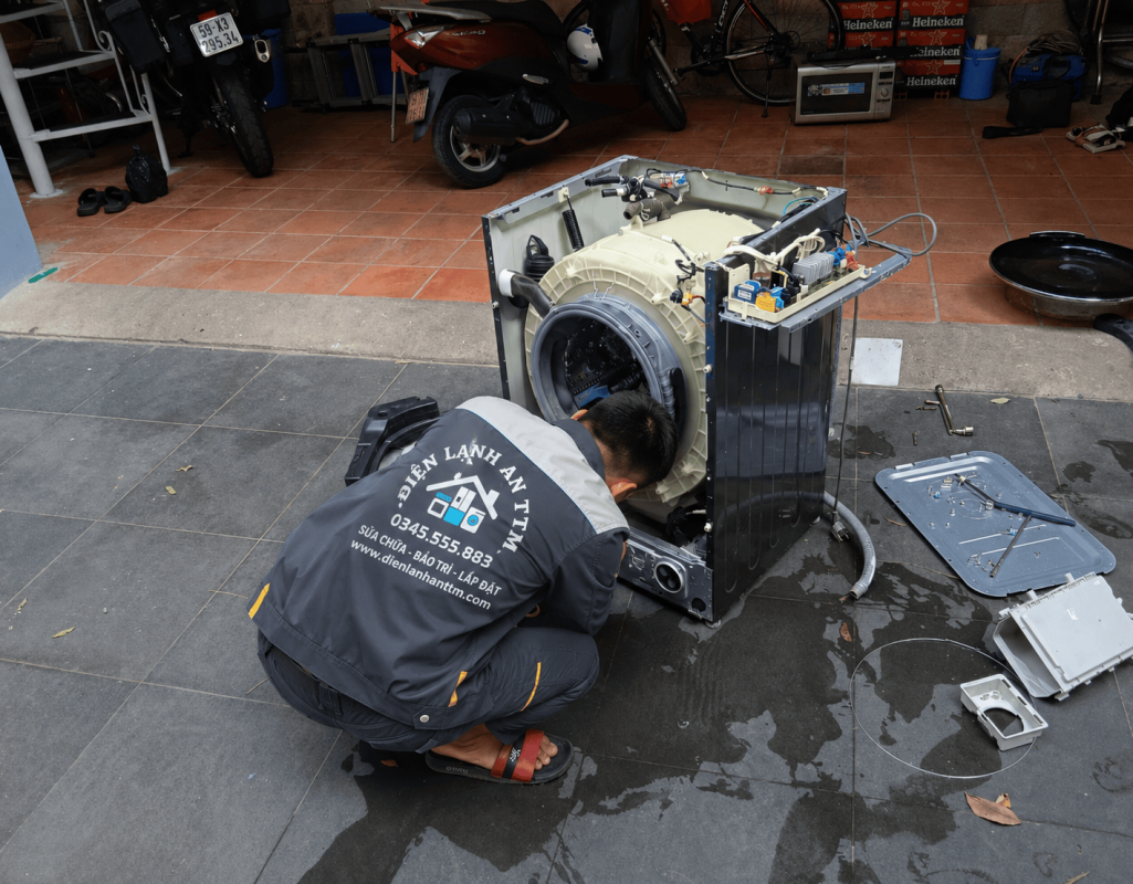 máy giặt có nước nhưng không bắt đầu giặt