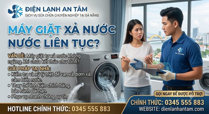 máy giặt xả nước liên tục